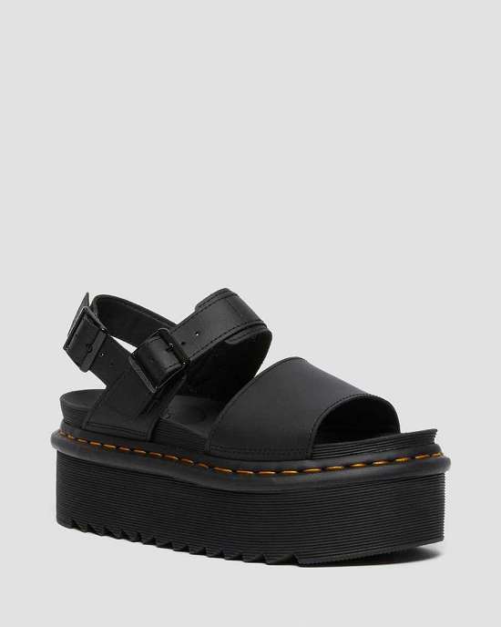 Sandalias Negras Dr. Martens Voss Quad Strap Mujer Negros MX-86401